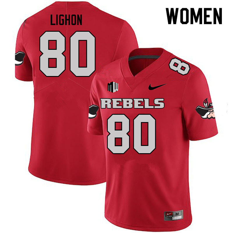 Women #80 Brye Lighon UNLV Rebels College Football Jerseys Sale-Scarlet - Click Image to Close